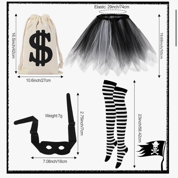 Black and White Robber Thief Woman Costume - Picture 2 of 7